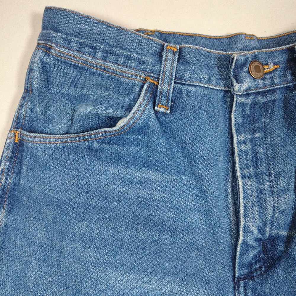 Wrangler Jeans Mens 33x30 Blue Slim Fit Flare Vintage 8161ONV Denim Made in USA - Picture 4 of 11